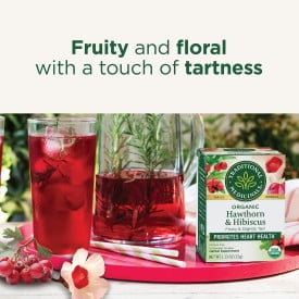 (4 pack) Traditional Medicinals, Organic, Hawthorn & Hibiscus, Tea Bags, 16 Ct