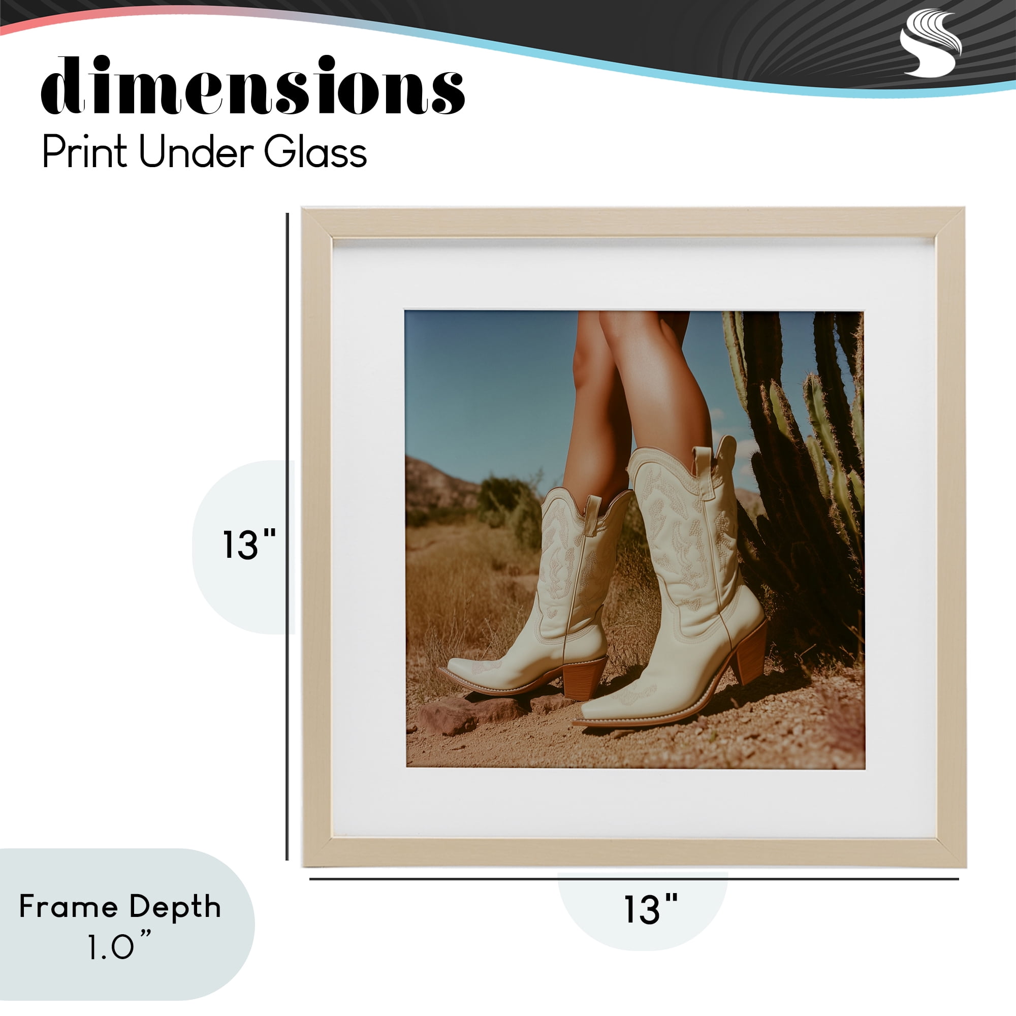 Stupell Industries Desert Boots Step Birch Framed Print Under Glass, design by Heidi Kuntz