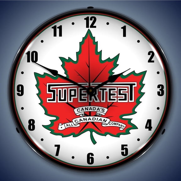 Super Test Gas Wall Clock, Lighted: Gas / Oil Theme