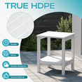 thumbnail image 2 of Pipopa Adirondack Outdoor Side Table Set of 2,HDPE All Weather Double Layer Patio Side Table,Rectangular End Table for Garden Balcony Pool,White, 2 of 7