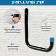thumbnail image 2 of 6 Pack Heavy Duty Garage Hooks, J Utility Wall Hooks for Hanging Bike, Ladder and Garden Tools, Blue, 2 of 8