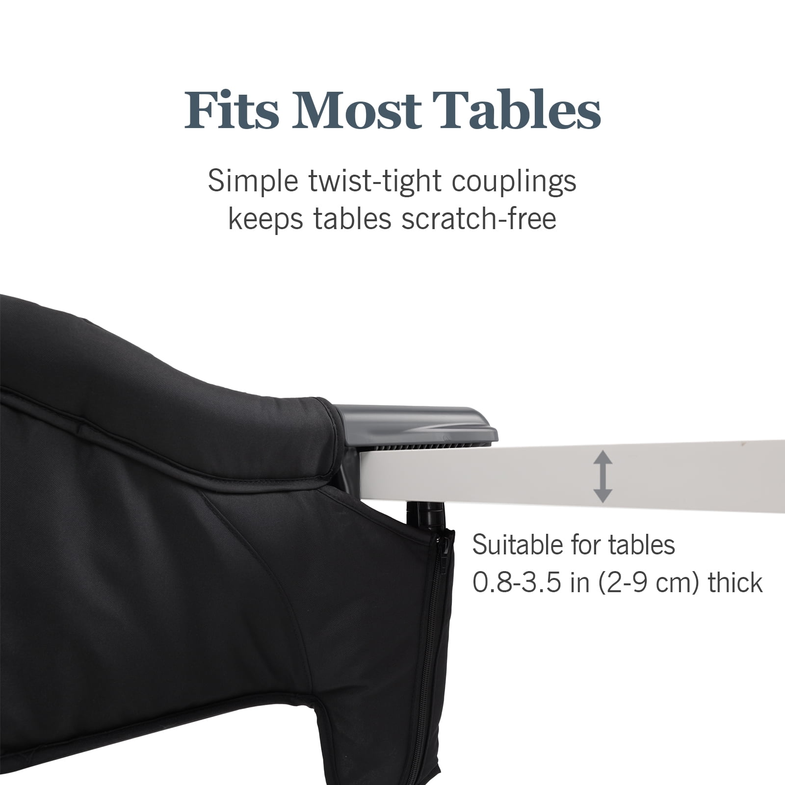 Cochildor Hook on High Chair, Portable/Foldable Clip-On Fast Table Chair for Infants Up To 36 Months, Black
