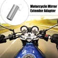 thumbnail image 2 of Motorcycle Rearview Mirror Handlebar Extender Adapter 10mm Aluminum Alloy Mount Riser for Harley Davidson Silver Tone, 2 of 6