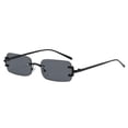 thumbnail image 2 of Metal Rimless Sunglasses Decorative Tinted Crafts Colored Lens Frameless Eyewear Black, 2 of 9