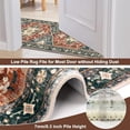 thumbnail image 3 of Washable Runner Rug, 3x8 Non-Slip Boho Vintage Hallway Rug with Rubber Backing, Low Pile Faux Wool Distressed Carpet Runner for Bedroom, Kitchen, Laundry, Entrance, 3 of 5