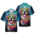 thumbnail image 3 of Hippie Bernese Mountain Dog Portrait oil painting Watercolor Tie-dye Vintage Hawaiian Shirt Breathable Summer Unisex Merch Berner Lover Gifts - 00015, 3 of 6