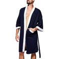 thumbnail image 2 of LAICAIW Men's Waffle Kimono Robe Cotton Lightweight Nightgowns Bathrobe Sleepwear, 2 of 7