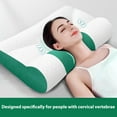 thumbnail image 4 of Clearacne! Cervical Neck Pillow - Contour Bed Pillow for Neck Pain Relief, Ergonomic Relieve Fatigue Side Sleeper Pillow for Sleeping (Green 11.8x19.7inch), 4 of 7