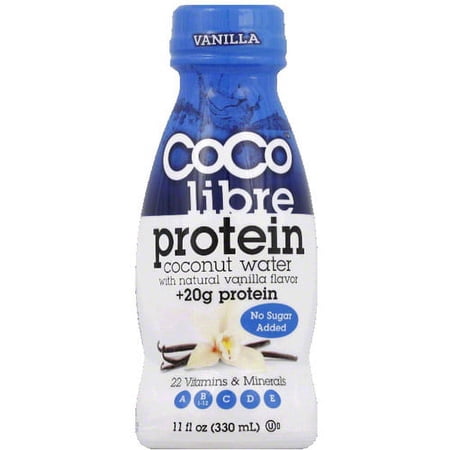 CoCo Libre Vanilla Protein Coconut Water, 11 fl oz (Pack of 12)