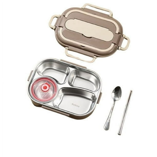 Pisexur Batería de cocina Lonchera portátil de acero inoxidable, lonchera aislante, lonchera para estudiantes, lonchera para exteriores. para la cocina del hogar