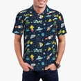 thumbnail image 3 of Rocae Funny Spaceships for Men's Short Sleeve Polo Shirt, Quick Drying Performance Moisture Wicking Sports Men's Golf Shirt 3X-Large, 3 of 9