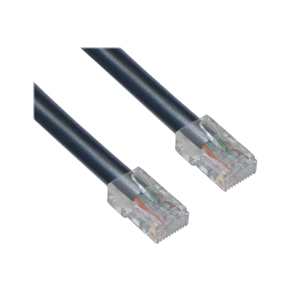 Cat6 Black Ethernet Patch Cable, Bootless, 50 Foot