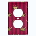 thumbnail image 2 of Metal Light Switch Plate Cover Elegant Yellow Crown Striped Burgundy Damask DAM086, 2 of 13
