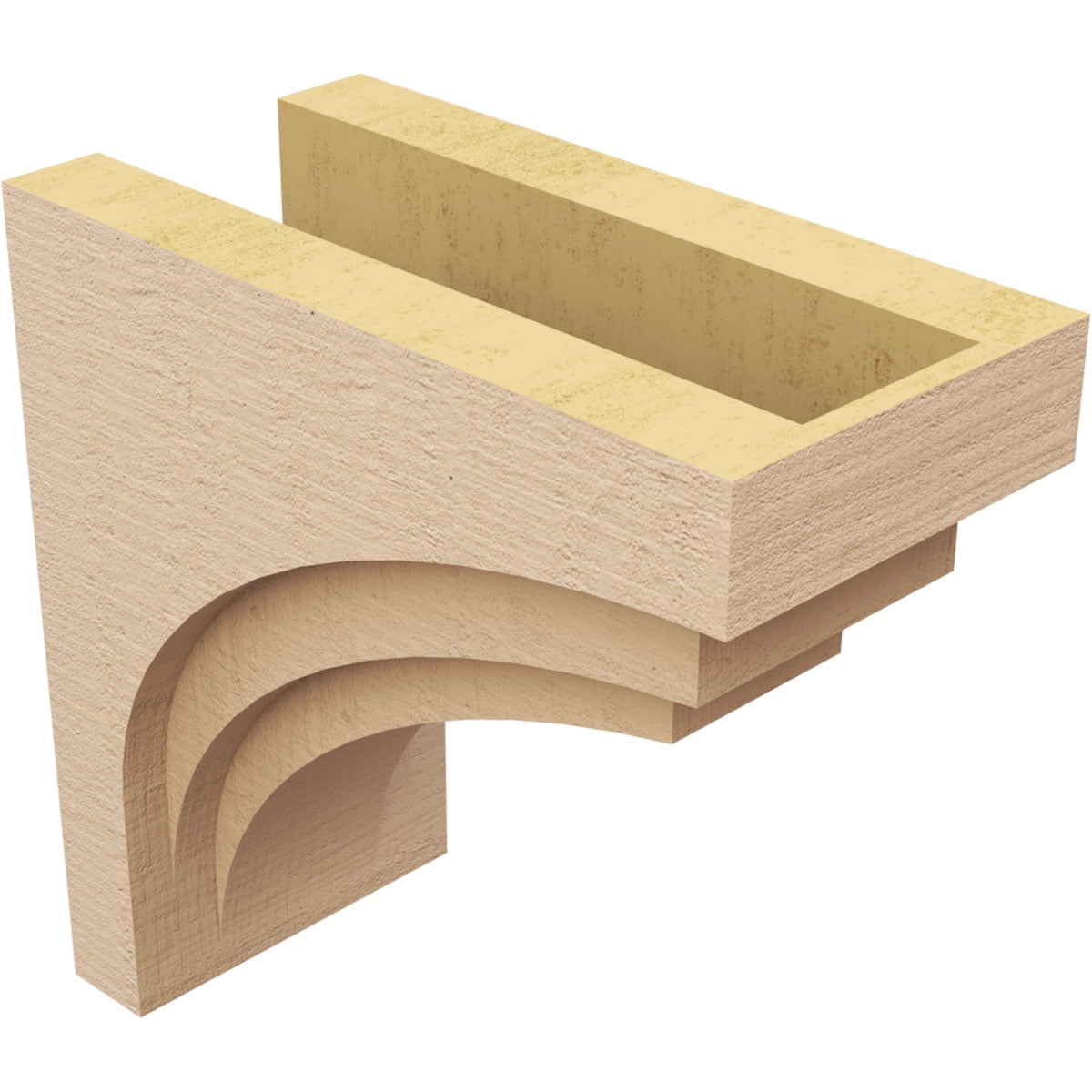 8"W x 16"D x 16"H Classic Rockford Rough Cedar Woodgrain TimberThane Corbel, Primed Tan