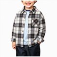 thumbnail image 4 of WXFAZCVU Boys' Button-Down Shirts Plaid Long Sleeved Coat Casual Outwear School Clothing Size 3-4 Years, 4 of 4