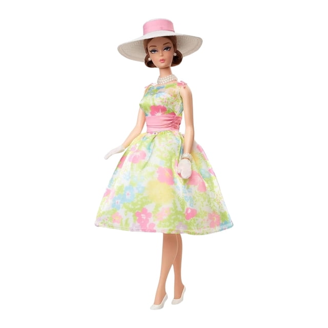 Muñeca Coleccionable Barbie 29 cm Vestido Floral 12 Accesorios