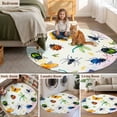 thumbnail image 5 of Spring Butterfly Dragonfly Round Area Rug 5Ft Washable Circle Rugs for Living Room Bedroom, Botanical Floral Colorful Non-Slip Carpet Floor Mats Indoor Outdoor Carpet Runner Aesthetic Home Decor, 5 of 8