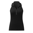 thumbnail image 4 of JGGSPWM Women Sleeveless Tank Tops Raceback Tees Ribbed Knit Tunic Zip Up V Neck Camisole Solid Shirts Halter Tshirts Black XXXXL, 4 of 7