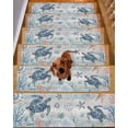 thumbnail image 2 of Stair Treads for Wooden Steps, Coastal Turtle Peel and Stick Stair Treads with Adhesive, Rustic Nautical Starfish Conch Coral Wood Non Slip Indoor Stairs Runner Rugs Mats for Elders Dogs 8"x30"4PCS, 2 of 7
