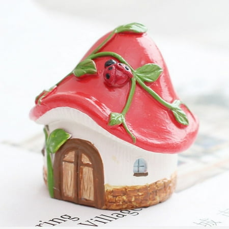 Decorating Cottages Miniature Enchanted Cottage Mushroom House, Home Garden Decoration Resin Crafts, Let this Miniature Resin Fairy Garden House bring you miniature scene to life ()