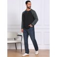 thumbnail image 5 of DARING DIVA Men's Long Sleeve Color Block Casual Raglan T-Shirt 2XL Gray Black, 5 of 7