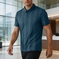 thumbnail image 4 of TKKCS Mens Jacquard Knit Polo Shirt- Business Casual Short Sleeve Regular Fit Moisture-Wicking Breathable Collared Shirts Army Green Size 3XL, 4 of 7