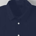 thumbnail image 7 of FAWUUDO Men's Casual Short Sleeve Button Down Collar Breathable Loose Quick Dry Solid Color Shirts Navy, 7 of 7