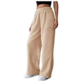 thumbnail image 1 of Women's Plus Size Lined Sweatpants Winter Warm Fuzzy Casual Comfortable Soft Solid Color Pants for Ladies, 1 of 6