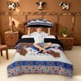 thumbnail image 2 of meiyoeat Boho Cowhide Twin Duvet Cover For Boys,Tribal Pattern Twin Bedding,Black Reversible,2pcs,1 Duvet Cover and 1 Pillowcase, 2 of 6