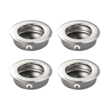 4 PCS Round Shaped Handle Recessed Door Knobs Doorknob Kitchen Handles Flush Stainless Steel