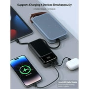 10000mAh Power Bank for Galaxy S23 FE - 22.5W PD Fast Charge Backup Battery Portable Charger Built-in Cable LED Display 1-Port USB Compatible With Samsung Galaxy S23 FE