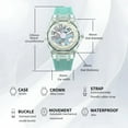 thumbnail image 5 of BOZLUN Watches for Men Skeleton Automatic Mechanical Watch Luxury Dress Stainless Steel Waterproof Luminous Wrist Watches, 5 of 7