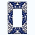 thumbnail image 5 of Metal Light Switch Plate Cover Mandala Blue White Floral Pattern Damask MDL072, 5 of 13