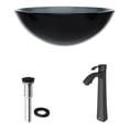 thumbnail image 5 of Vigo VGT462 Matte Black 16-1/2" Glass Bathroom Vessel Sink, 5 of 5