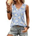 thumbnail image 2 of Womens Tank Tops Summer Sleeveless Loose Fit Tops V Neck Pleated Shirts Basic Tees Dressy Casual Trendy Clothes, 2 of 5