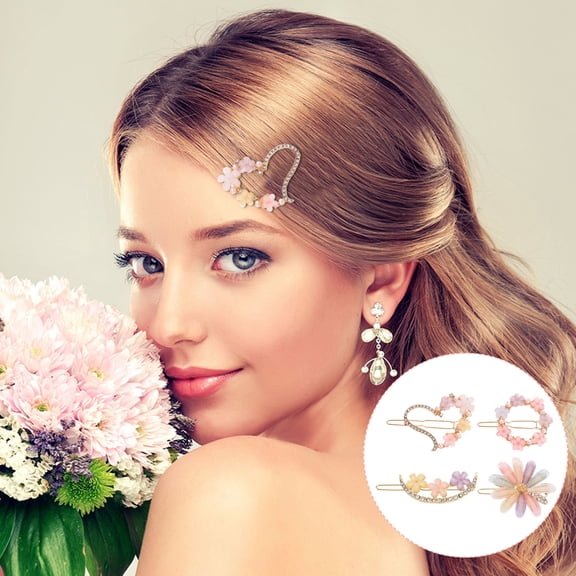 Raindrops  4 Pcs Floral Hair Clip Accessories for Parties Flower Girls