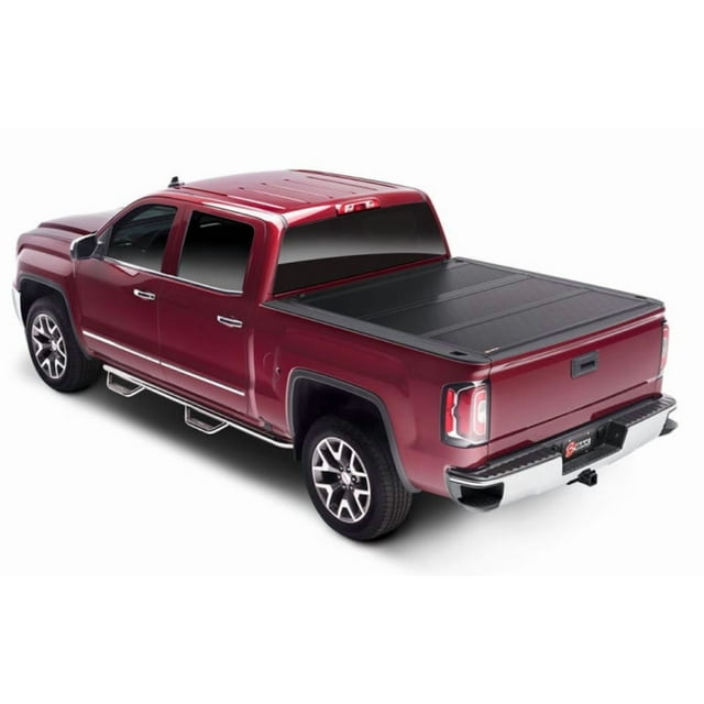 BAK Industries Tonneau Cover 1126130 FiberMax; Hard Panel Fold-Up; Lockable Using Tailgate Handle Lock; Black; Fiberglass; Can Be Used With BAK Tool Box