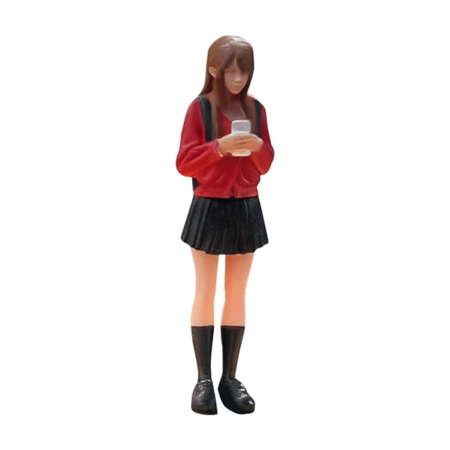 Modelo a Escala 1:64 de Una Niña con Falda Corta, Figura en Miniatura, Paisaje de Diorama, Modelo de Resina para Maquetas de Trenes en Miniatura.