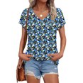 thumbnail image 2 of Women Casual Tops V Neck Womens T Shirts Loose Fit Multi Pack Graphic Tees Vintage, 2 of 4