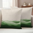 thumbnail image 2 of Green Beige Ombre Outdoor Pillow Covers 24x24 Set of 2,Waterproof Patio Throw Pillowcase Protectors,Minimalist Ocean Waves Linen Square Decorative Pillow Shams Cushion Covers for Seat Bed Couch Sofa, 2 of 8