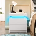 thumbnail image 4 of SAYGOGO 2 Drawer White Nightstand, Modern Adjustable LED Bedside Table with Open Shelf for Bedroom, 4 of 9
