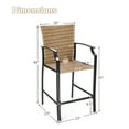 thumbnail image 3 of Costway 4PCS Patio Rattan Bar Stool Chairs Cushioned Seat Footrest & Armrest, 3 of 8