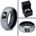 thumbnail image 4 of Tungsten Montana The Treasure State Bison Band Ring 8mm Men Women Comfort Fit Black Dome Brushed Gray Polished, 4 of 4