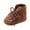 Brown, variant on Xfvqtps Baby Boys and Girls Thicken Lining Boots Fluffy Plush Lace Up Adjustable Drawstring Non Slip Warm Suede Boots Winter Snow Shoes Soft Soled Walking Shoes Dark Blue