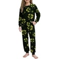thumbnail image 2 of Girls St Patricks Day Outfit Sets Long Sleeve Green Clover Print Top and Pants Kids Holiday Outfit Sets,Size 11 T, 2 of 9