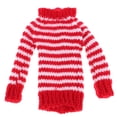 thumbnail image 4 of Suéter de punto de lana a rayas con hombros descubiertos para muñeca de moda para niña rojo, 4 of 9