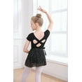 thumbnail image 2 of Girls Ballet Leotards with Removable Skirt Short Sleeve Ballet Dance Dress Outfit Kids Gymnastics Costume, 2 of 6