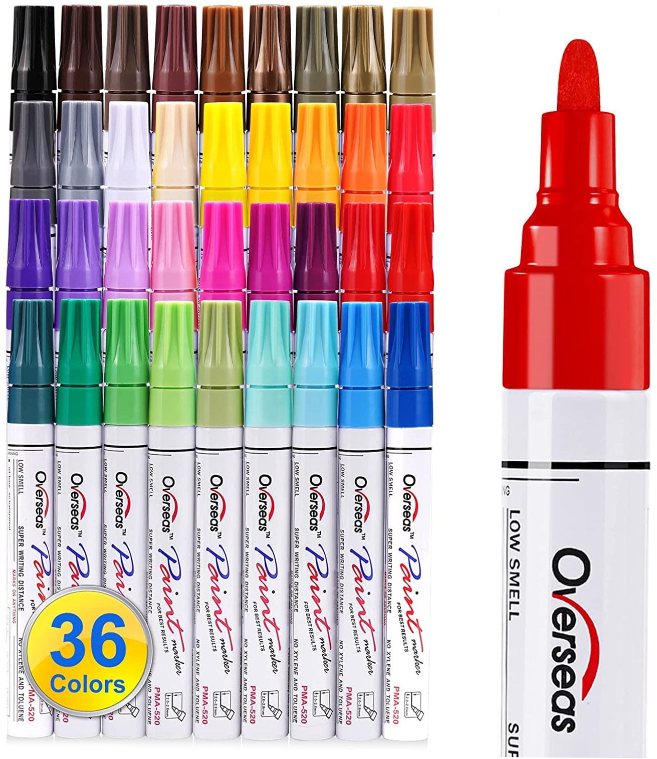 Permanent Markers Paint Marker Pens36 Colors Permanent Oil Based, 36