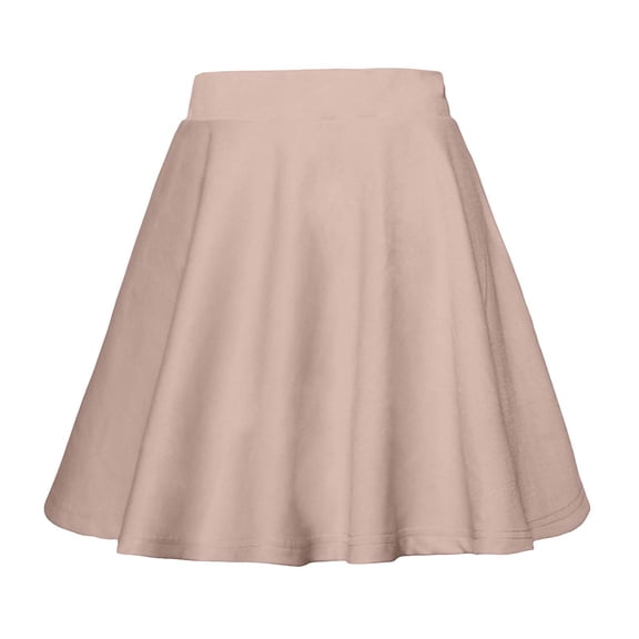 Cavosen Aline Skirts for Women Loose Elastic Waist Mini Skirt Ladies Elegant Soft Summer Skirt Khaki M