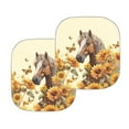 thumbnail image 3 of KUIFORTI Car Windshield Sun Shade Foldable Front Windshield Shade for Sun, Heat and UV Rays, 2 Pack Sunshade for Car Front Window and Interior Sun Protection, Horse Sunflower Butterfly, 3 of 5